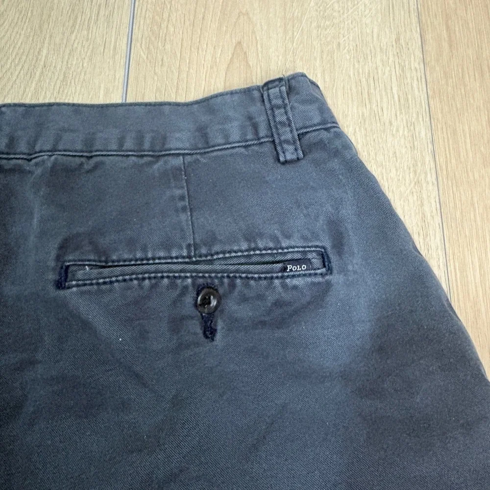 Polo Ralph Lauren Mens Faded Black Chino Shorts Size 32 Cotton Twill Flat Front